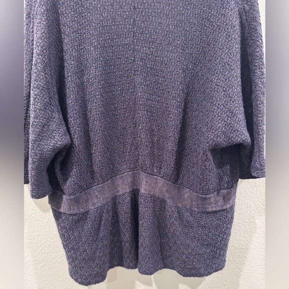 Classiques Entier Silk Wool Linen Blend Purple Knit Open Front Cardigan Size XL - Picture 11 of 14